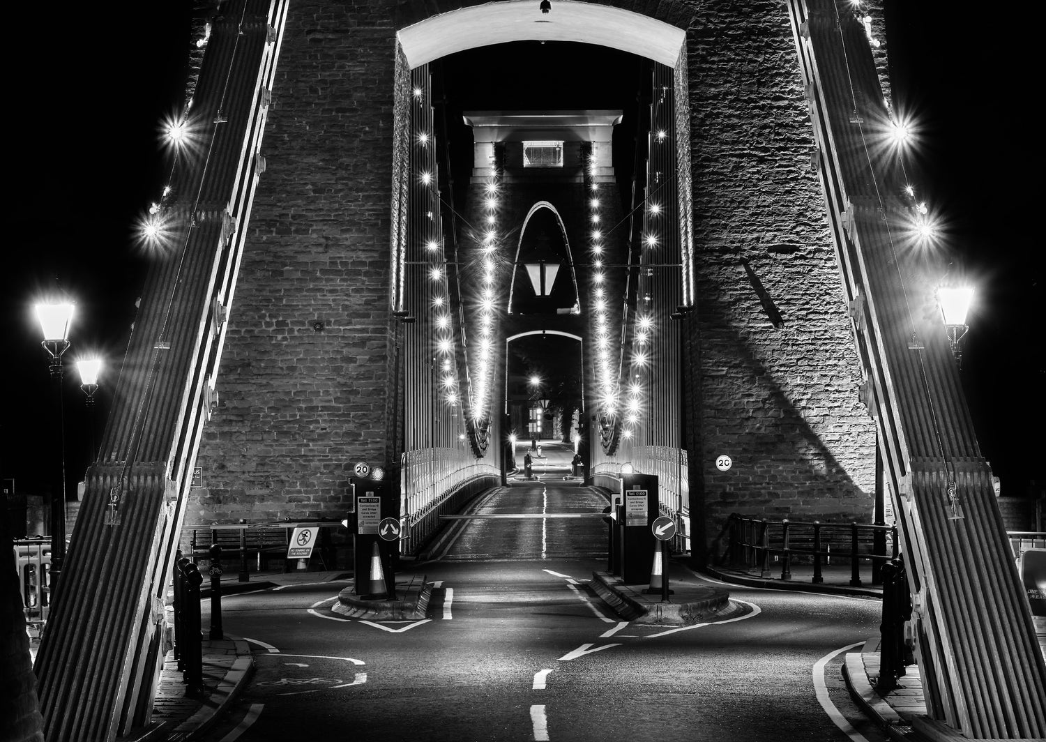 Black and white fine art photograph of Clifton suspension bridge